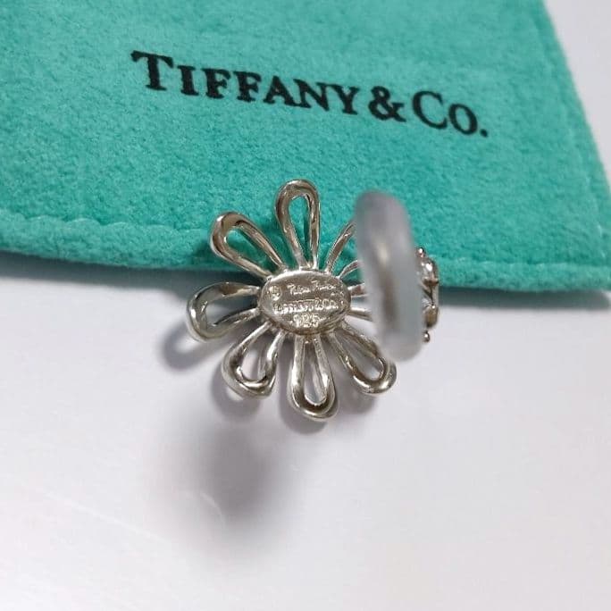 Tiffany Daisy Onyx Earrings In Silver One Ear Only