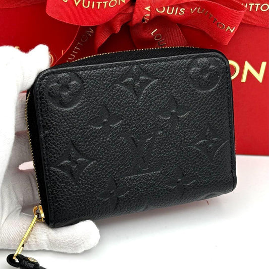 Louis Vuitton Monogram Empreinte Zippy Coin Purse Wallet Black