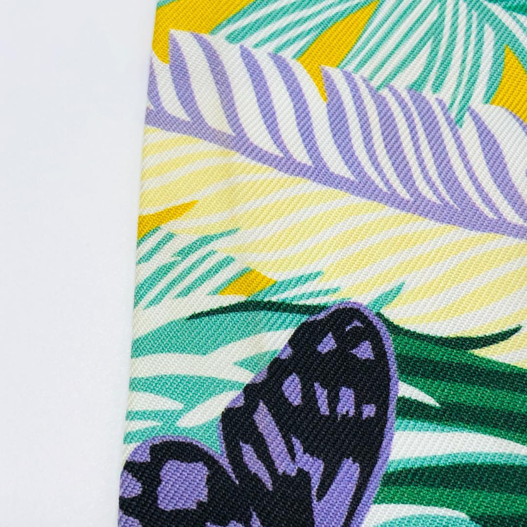 Hermes Twilly Jaguar Quetzal Scarf with Tags Excellent Condition