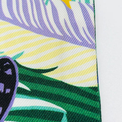 Hermes Twilly Jaguar Quetzal Scarf with Tags Excellent Condition