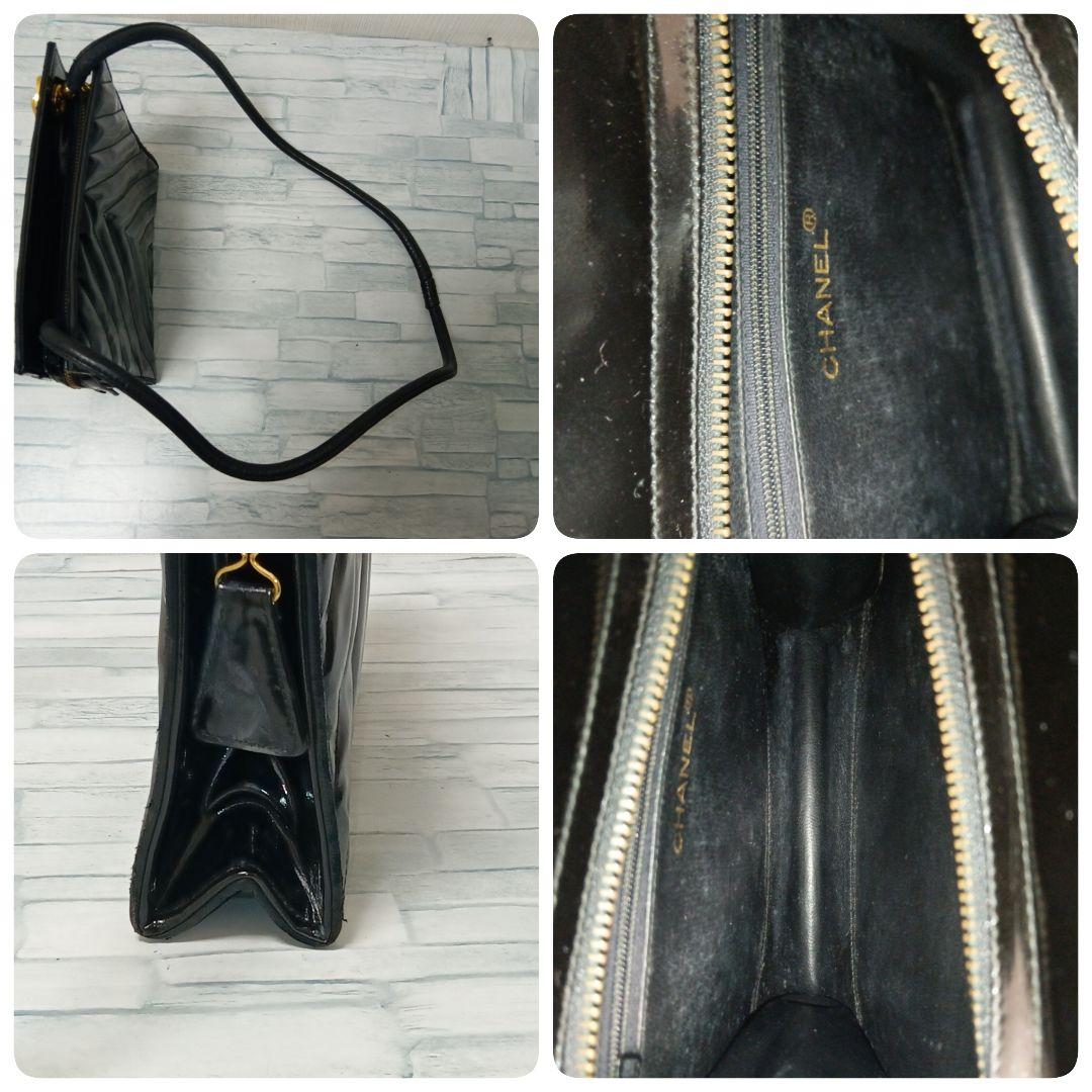 Chanel Stitch Shoulder Bag Enamel Black — view 8