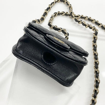 Chanel CC Logo Quilted Lambskin Chain Airpods Case Necklace — view 4
