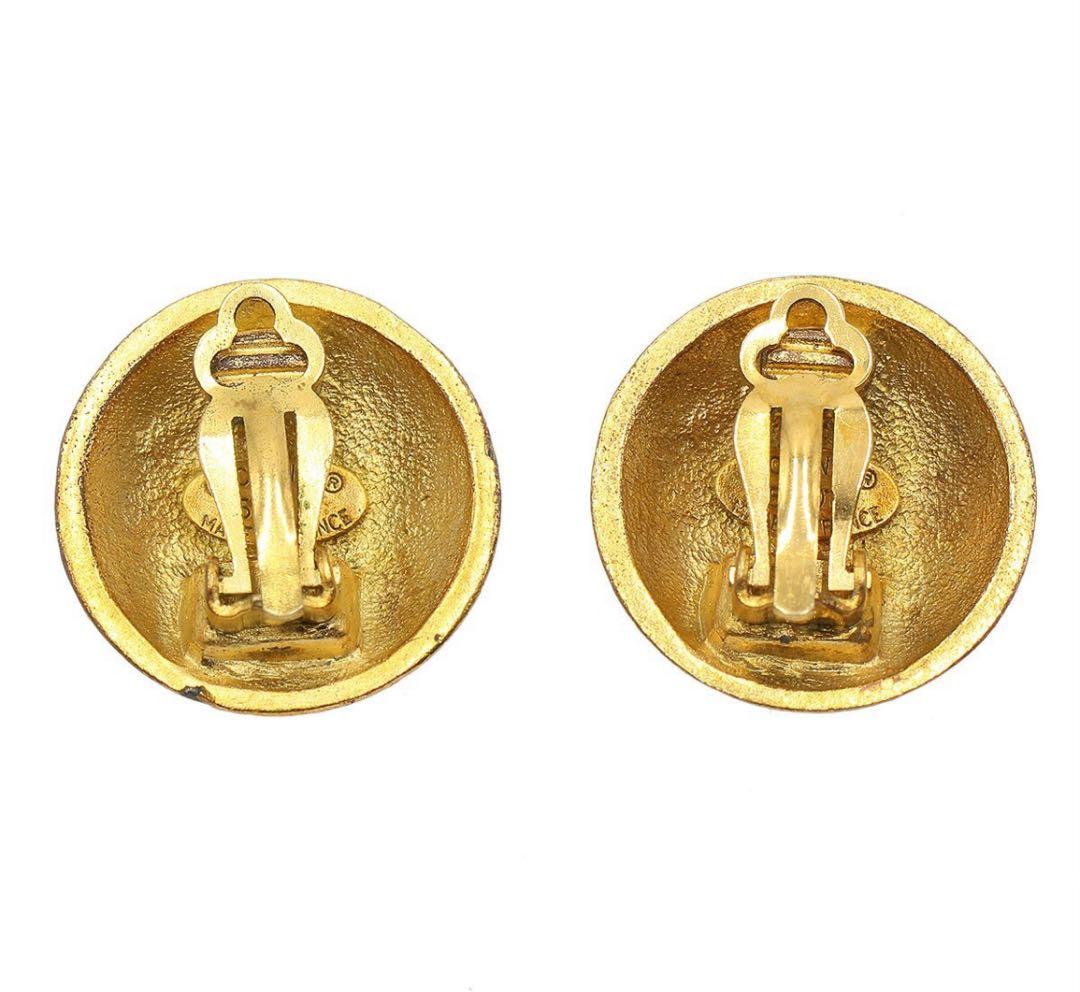 Chanel Coco Mark Round Earrings