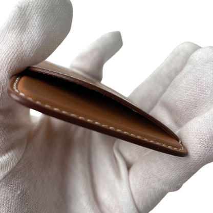 Unused Hermes White Stitched Card Case Stamped B