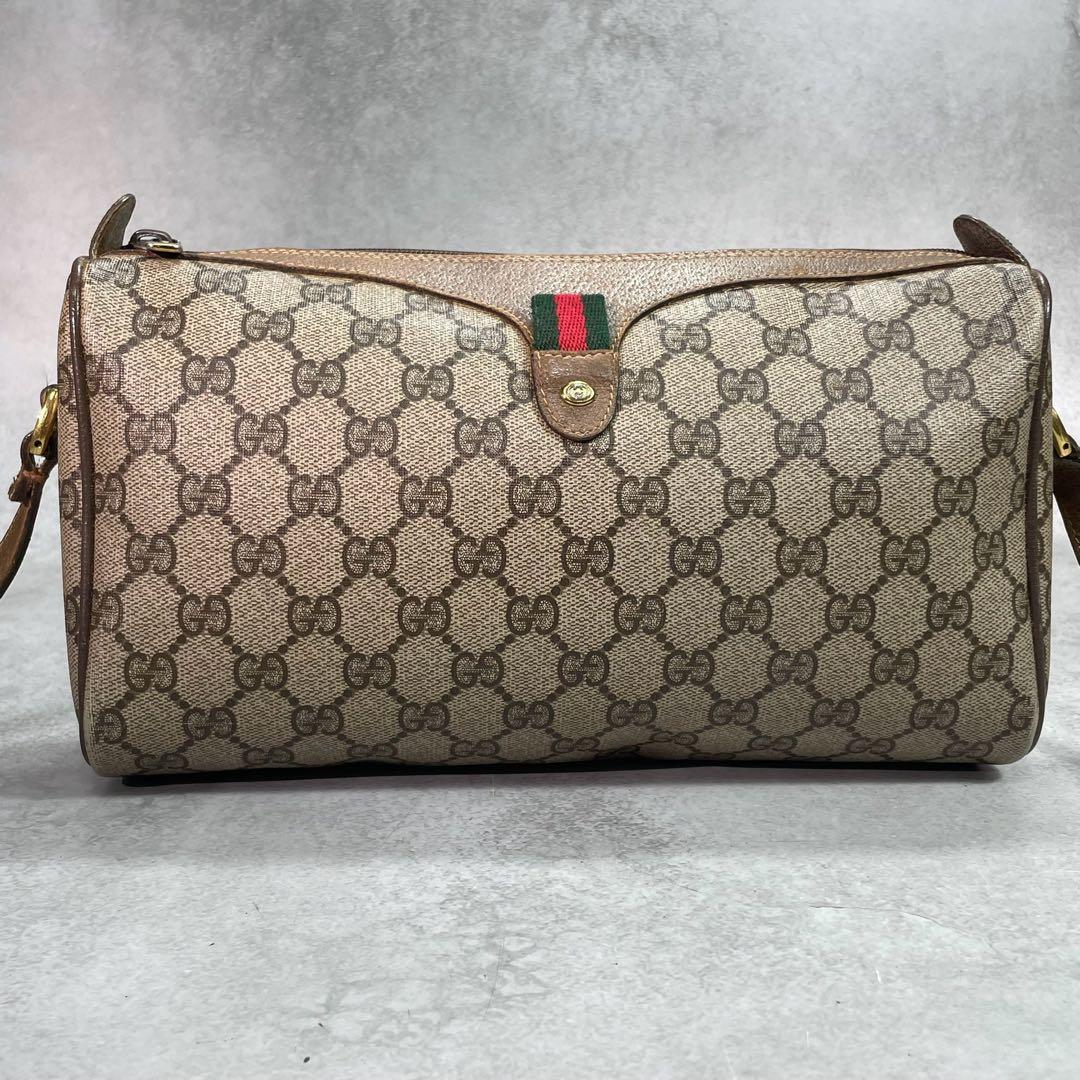 Gucci GG Sherry Line Shoulder Bag Brown Leather Logo — view 2