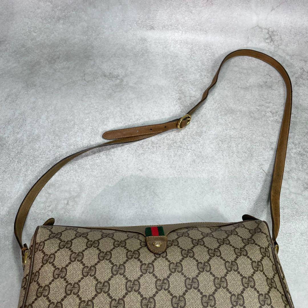 Gucci GG Sherry Line Shoulder Bag Brown Leather Logo — view 4