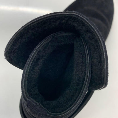 Hermes Veo Suede Mouton Kelly Hardware Short Boots Black