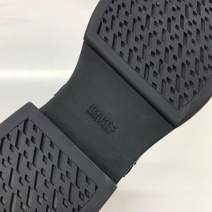 Hermes Veo Suede Mouton Kelly Hardware Short Boots Black