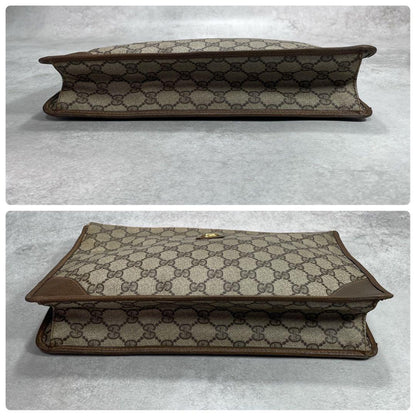 Gucci GG Clutch Brown Leather Logo Second — view 6