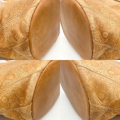 Bottega Veneta Tote Bag Butterfly Pattern Leather Beige