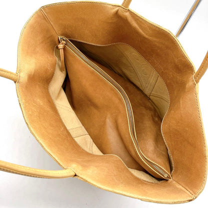 Bottega Veneta Tote Bag Butterfly Pattern Leather Beige