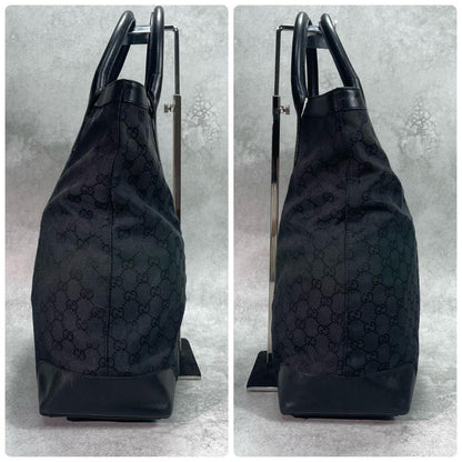Gucci GG Sherry Line Tote Black Beige Leather — view 7