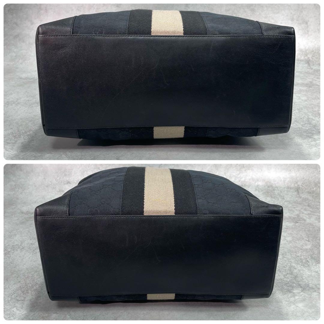Gucci GG Sherry Line Tote Black Beige Leather — view 8