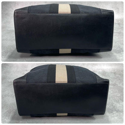 Gucci GG Sherry Line Tote Black Beige Leather — view 8