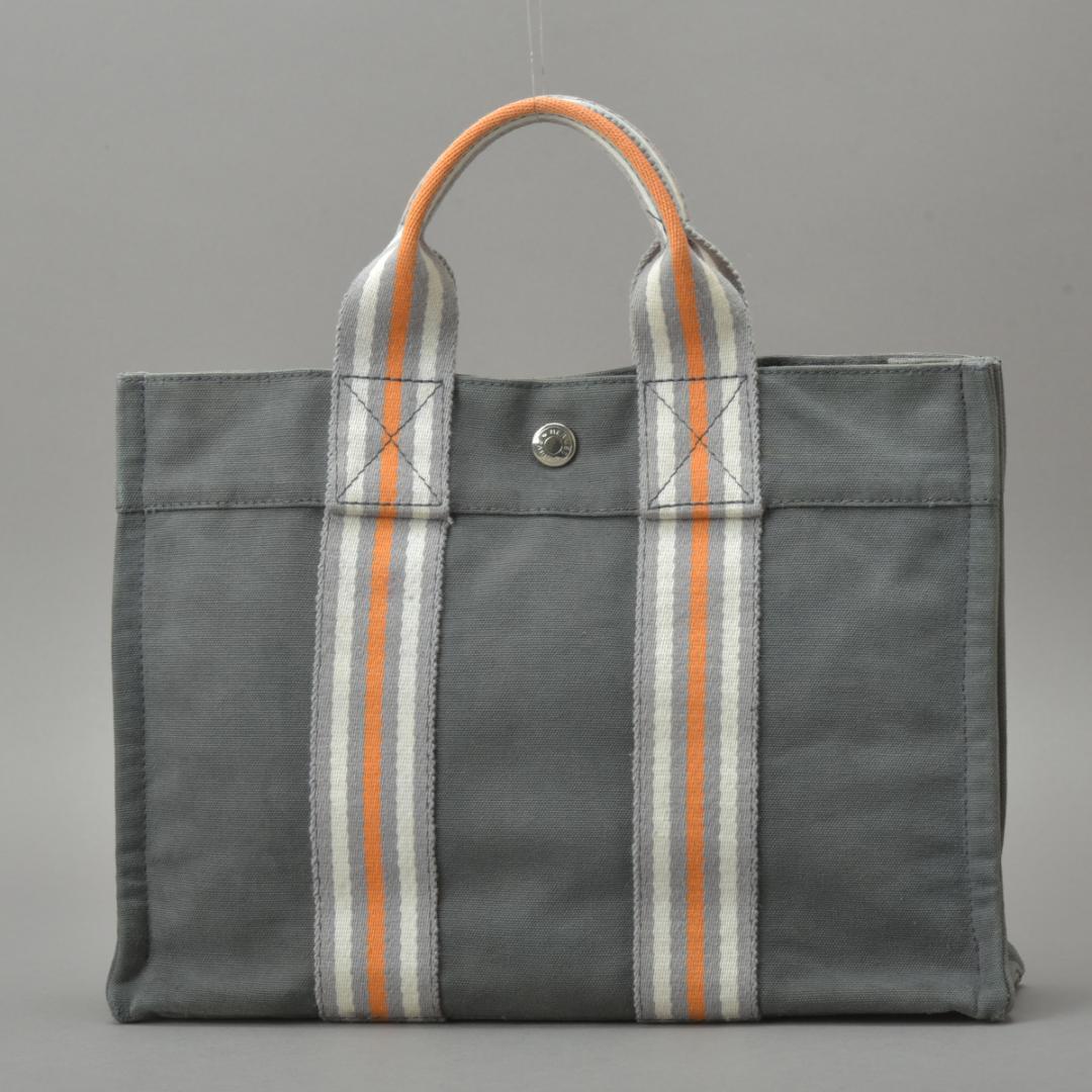 Hermes Ginza Store Limited Fourre Tout PM Handbag Canvas Gray Tote