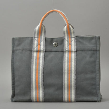 Hermes Ginza Store Limited Fourre Tout PM Handbag Canvas Gray Tote