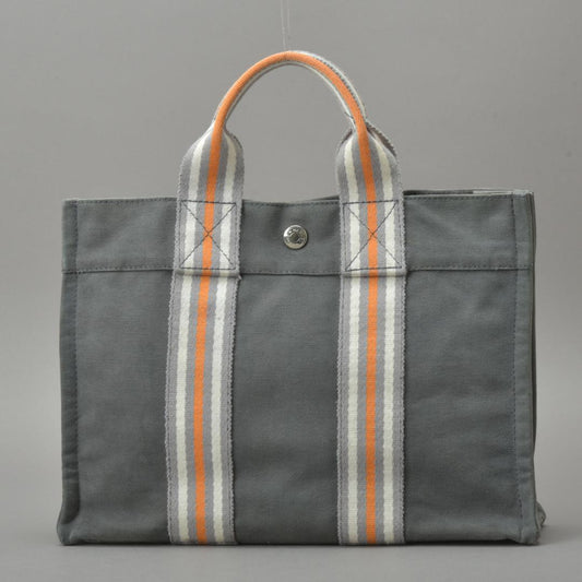 Hermes Ginza Store Limited Fourre Tout PM Handbag Canvas Gray Tote