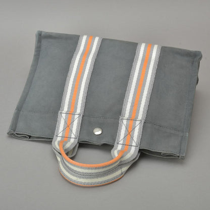 Hermes Ginza Store Limited Fourre Tout PM Handbag Canvas Gray Tote — view 4
