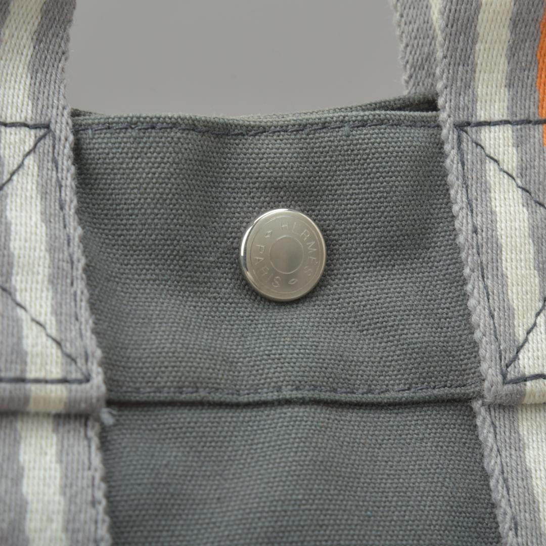 Hermes Ginza Store Limited Fourre Tout PM Handbag Canvas Gray Tote — view 7