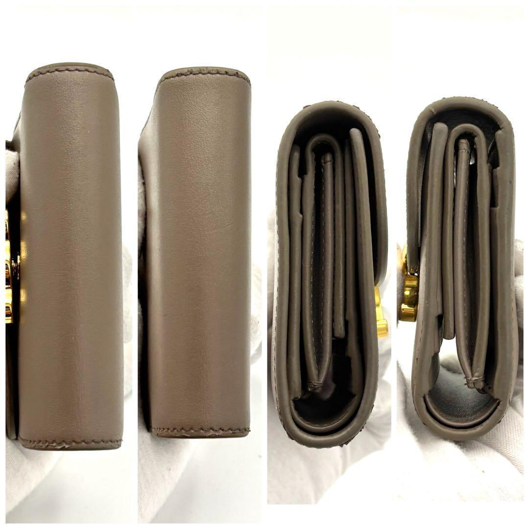 Celine Wallet Small Flap Triomphe Gray Leather — view 7