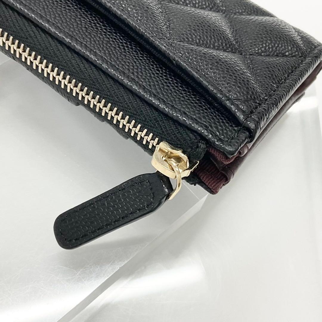 Chanel Caviar Leather CC Logo Quilted Card Case Coin Purse — view 5