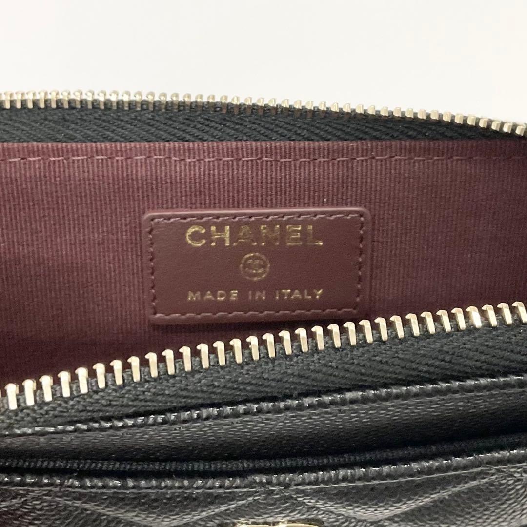 Chanel Caviar Leather CC Logo Quilted Card Case Coin Purse — view 7