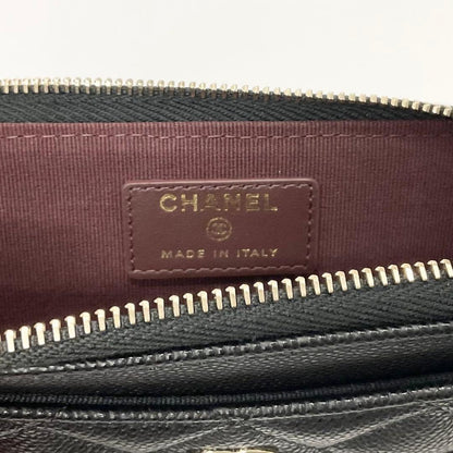 Chanel Caviar Leather CC Logo Quilted Card Case Coin Purse — view 7