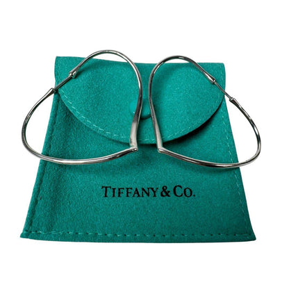 Tiffany & Co Open Heart Hoop Earrings 925 Sterling Silver Elsa Peretti — view 2