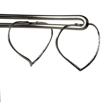 Tiffany & Co Open Heart Hoop Earrings 925 Sterling Silver Elsa Peretti — view 3