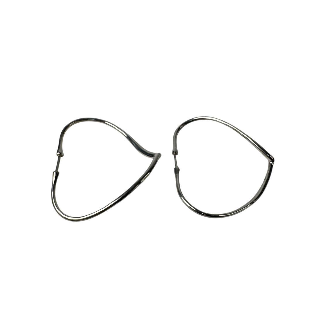 Tiffany & Co Open Heart Hoop Earrings 925 Sterling Silver Elsa Peretti — view 5