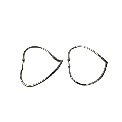 Tiffany & Co Open Heart Hoop Earrings 925 Sterling Silver Elsa Peretti — view 5