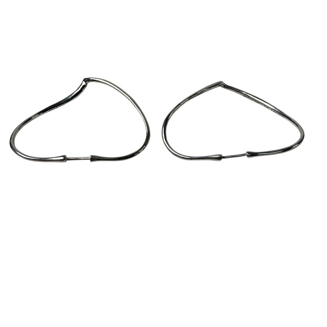 Tiffany & Co Open Heart Hoop Earrings 925 Sterling Silver Elsa Peretti — view 7