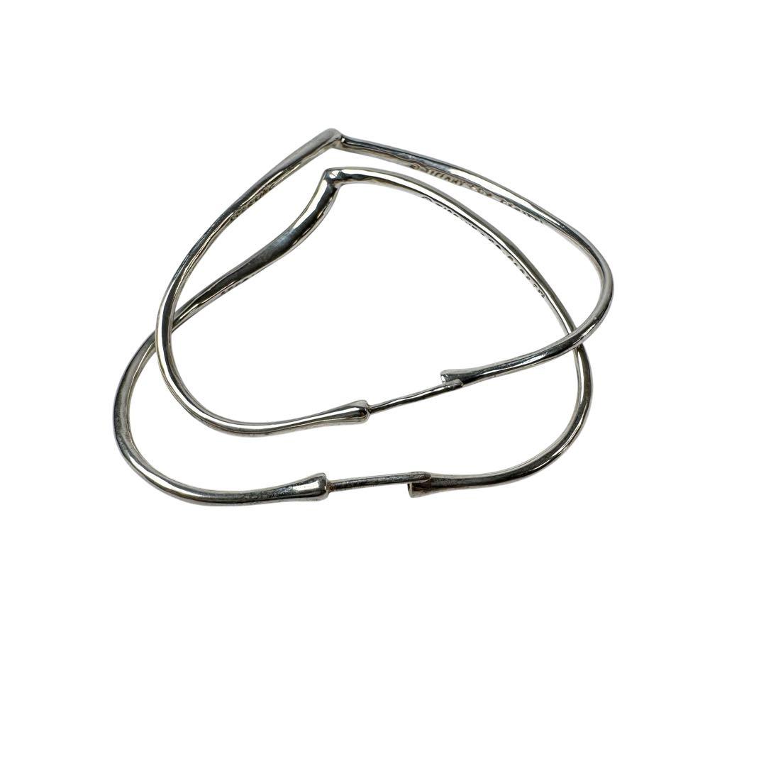 Tiffany & Co Open Heart Hoop Earrings 925 Sterling Silver Elsa Peretti — view 8