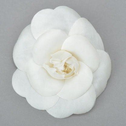 Chanel Camellia Brooch Corsage Silk White Flower — view 2