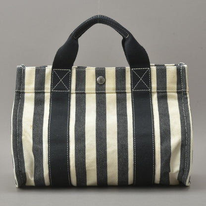 Hermes Striped Canvas Black with Cannes PM Tote Pouch — view 3