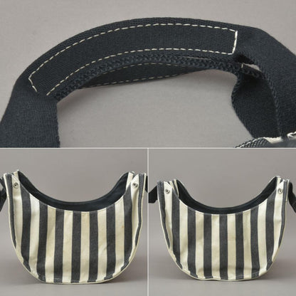 Hermes Striped Canvas Black with Cannes PM Tote Pouch — view 8