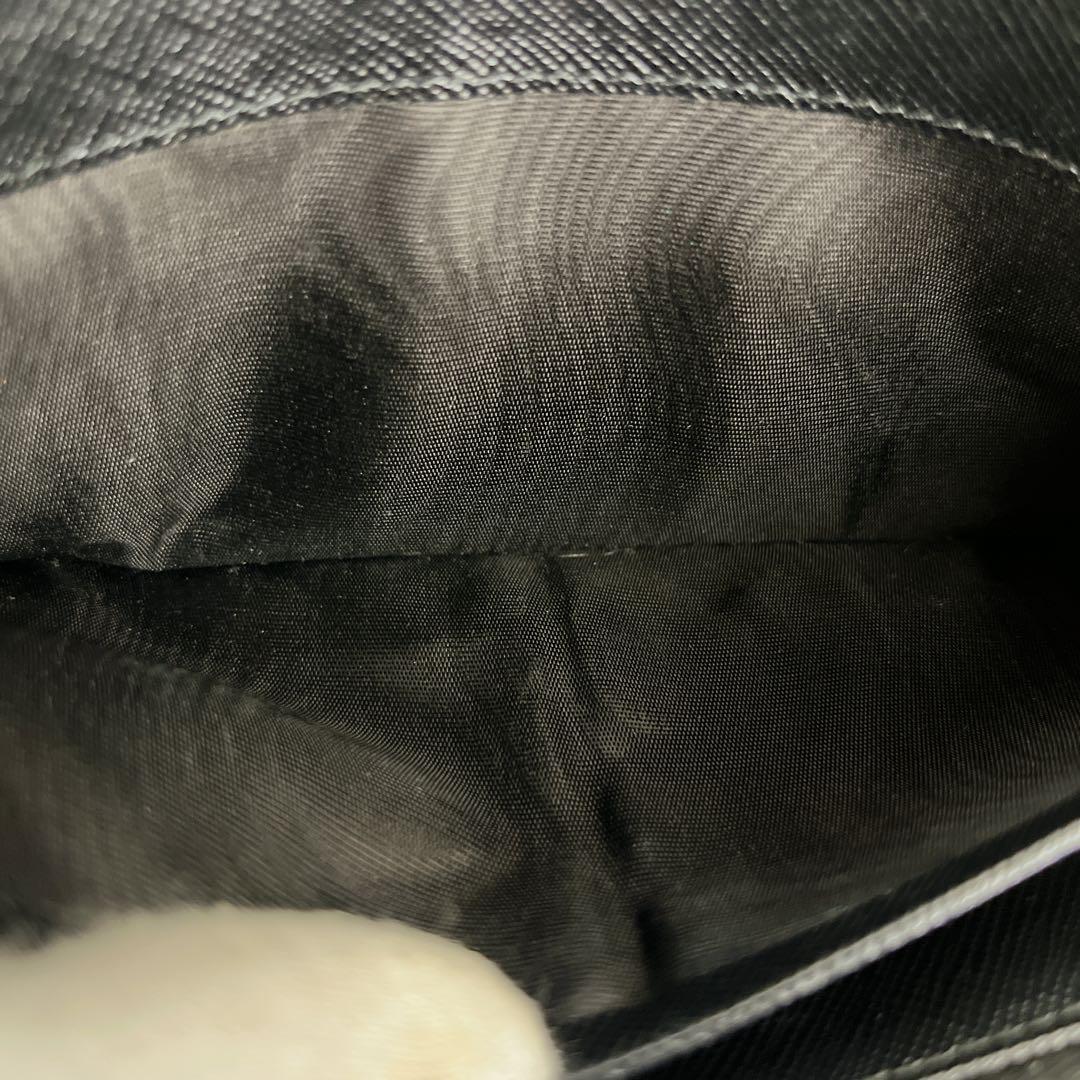 Accessories Complete Prada Long Wallet Metal Logo Round Zip Saffiano Black