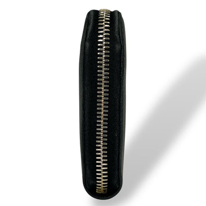 Accessories Complete Prada Long Wallet Metal Logo Round Zip Saffiano Black