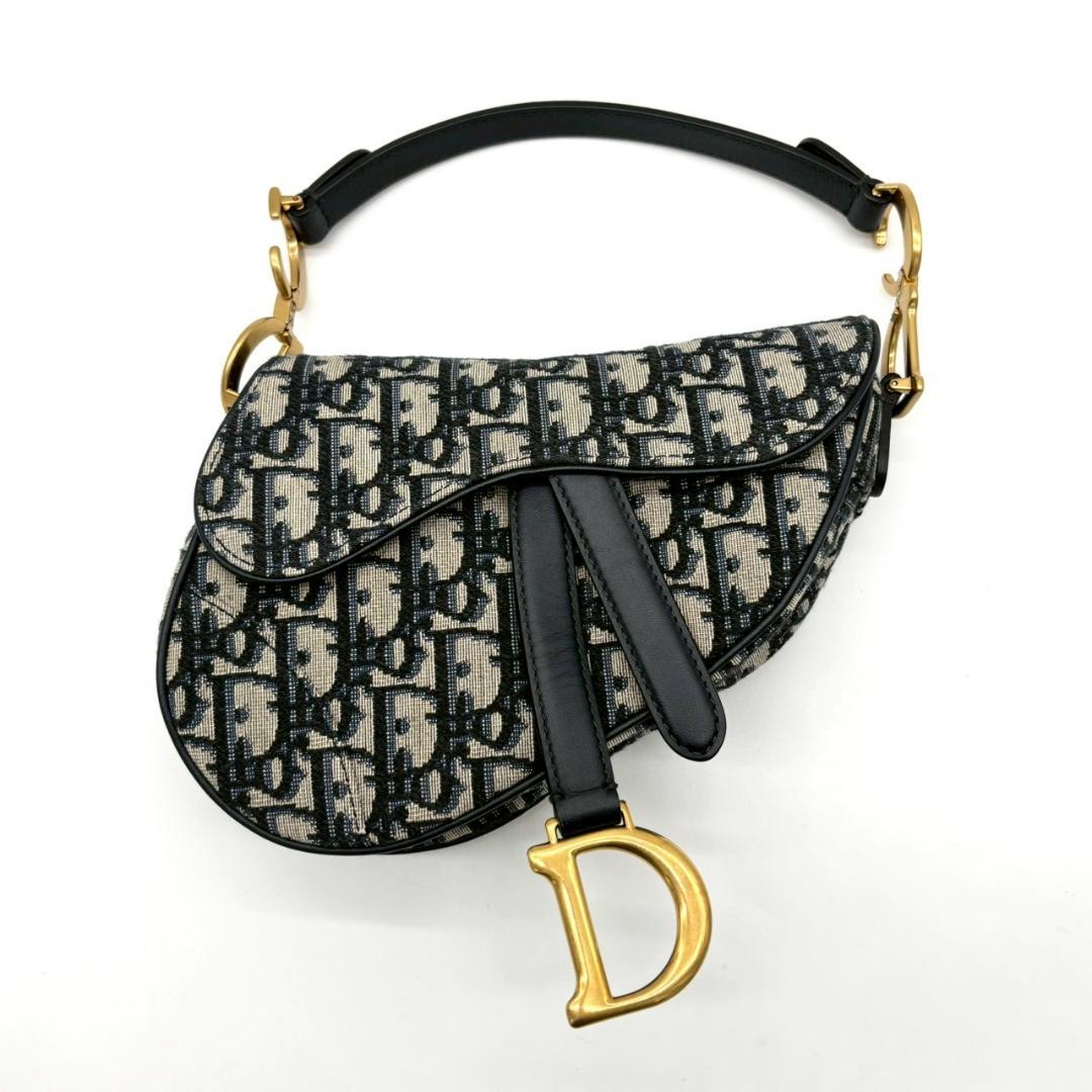 Dior Saddle Oblique Navy Shoulder Bag