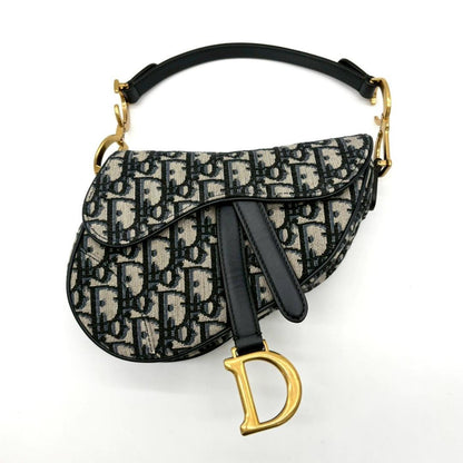 Dior Saddle Oblique Navy Shoulder Bag