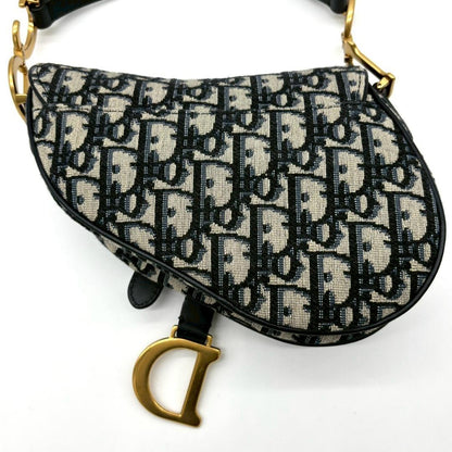 Dior Saddle Oblique Navy Shoulder Bag — view 3