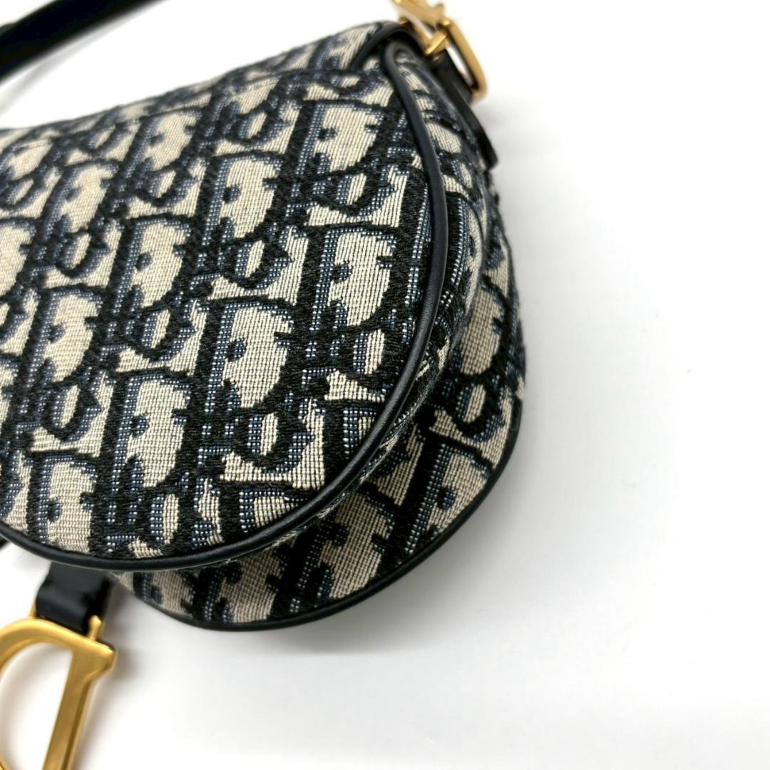 Dior Saddle Oblique Navy Shoulder Bag — view 4