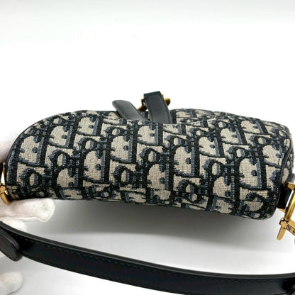 Dior Saddle Oblique Navy Shoulder Bag — view 6