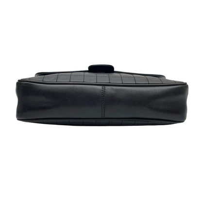 Celine Leather Triomphe Logo Chain Shoulder Bag Black — view 5