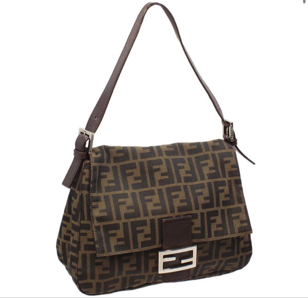 Fendi Zucca Pattern Mamma Baguette One Shoulder Handbag