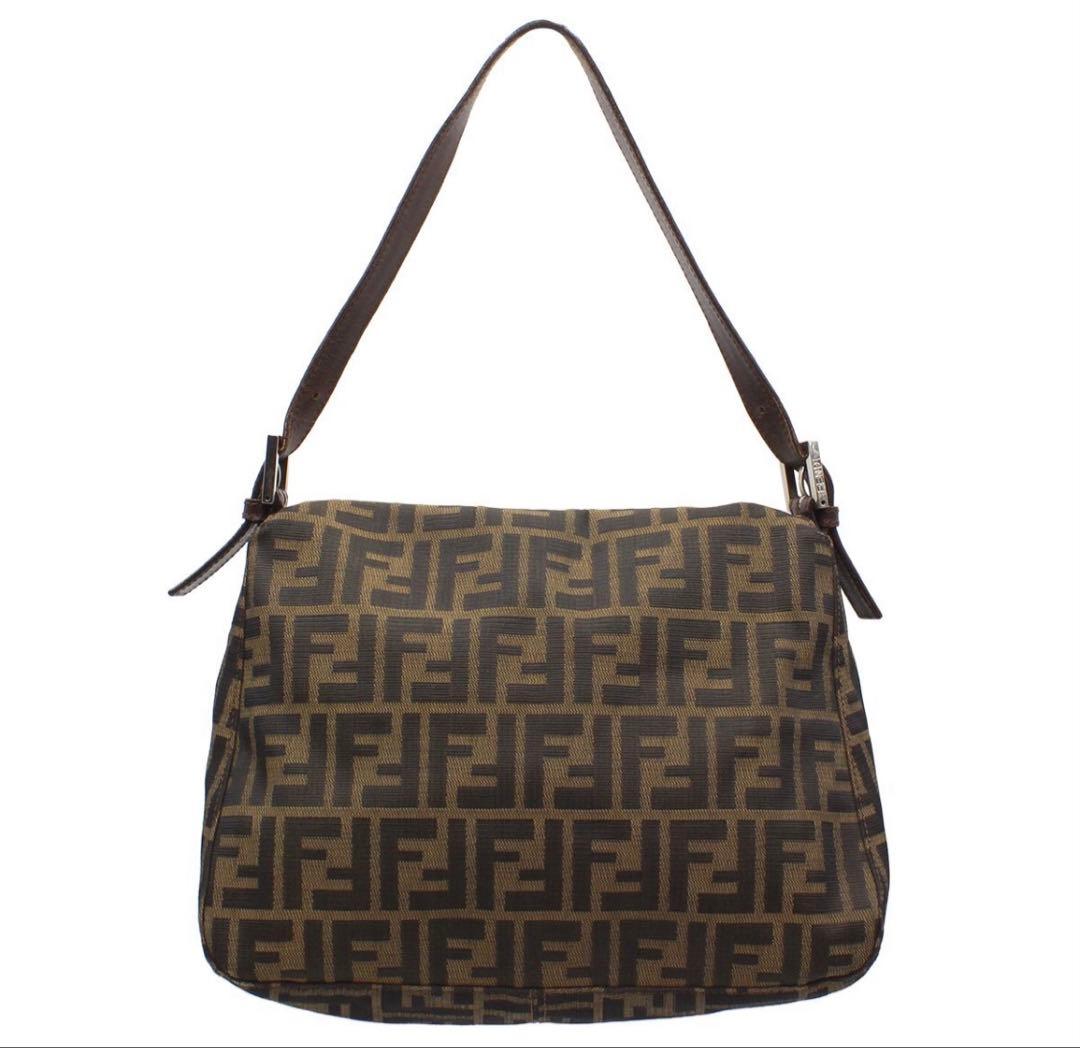 Fendi Zucca Pattern Mamma Baguette One Shoulder Handbag