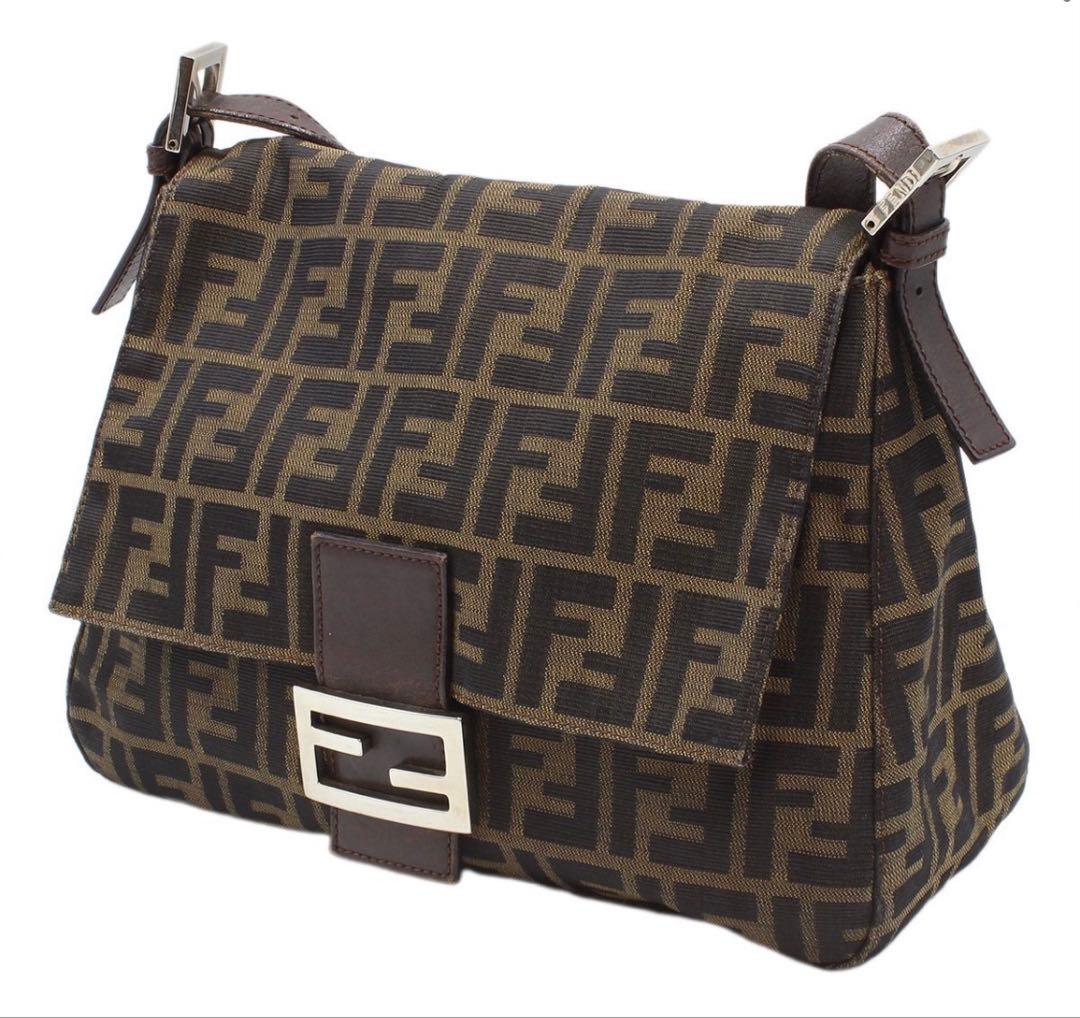Fendi Zucca Pattern Mamma Baguette One Shoulder Handbag