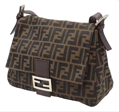 Fendi Zucca Pattern Mamma Baguette One Shoulder Handbag