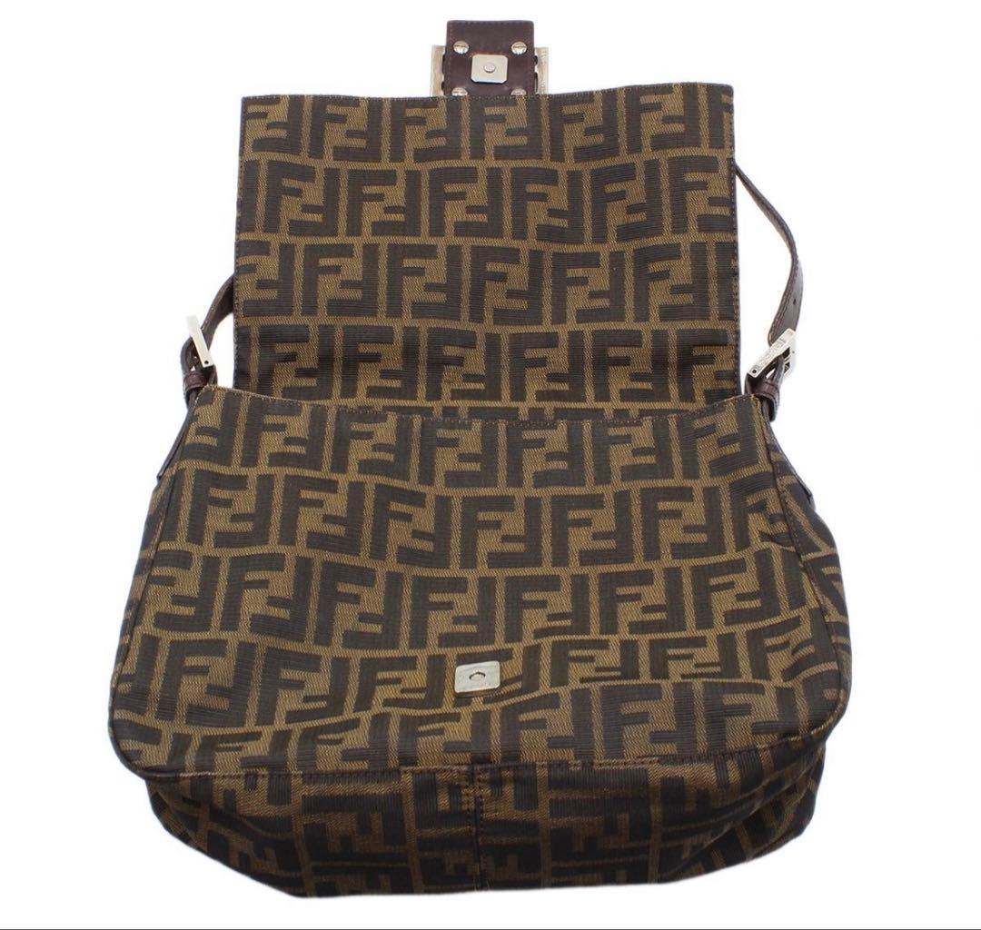 Fendi Zucca Pattern Mamma Baguette One Shoulder Handbag