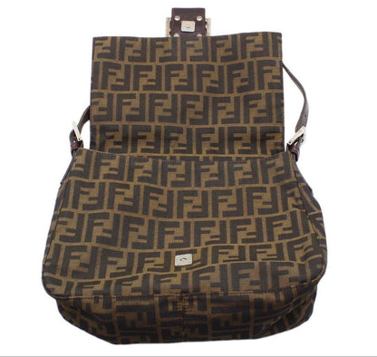 Fendi Zucca Pattern Mamma Baguette One Shoulder Handbag